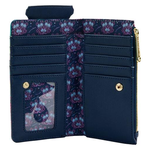 Interior shot of the Merida Castle Flap Wallet, showing 7 dark blue card slots and 1 ID slot. 